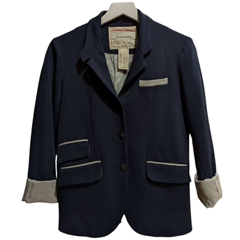 Cartonnier | Anthropologie Provision Imports Women's 3 Button Navy Blazer Size 2